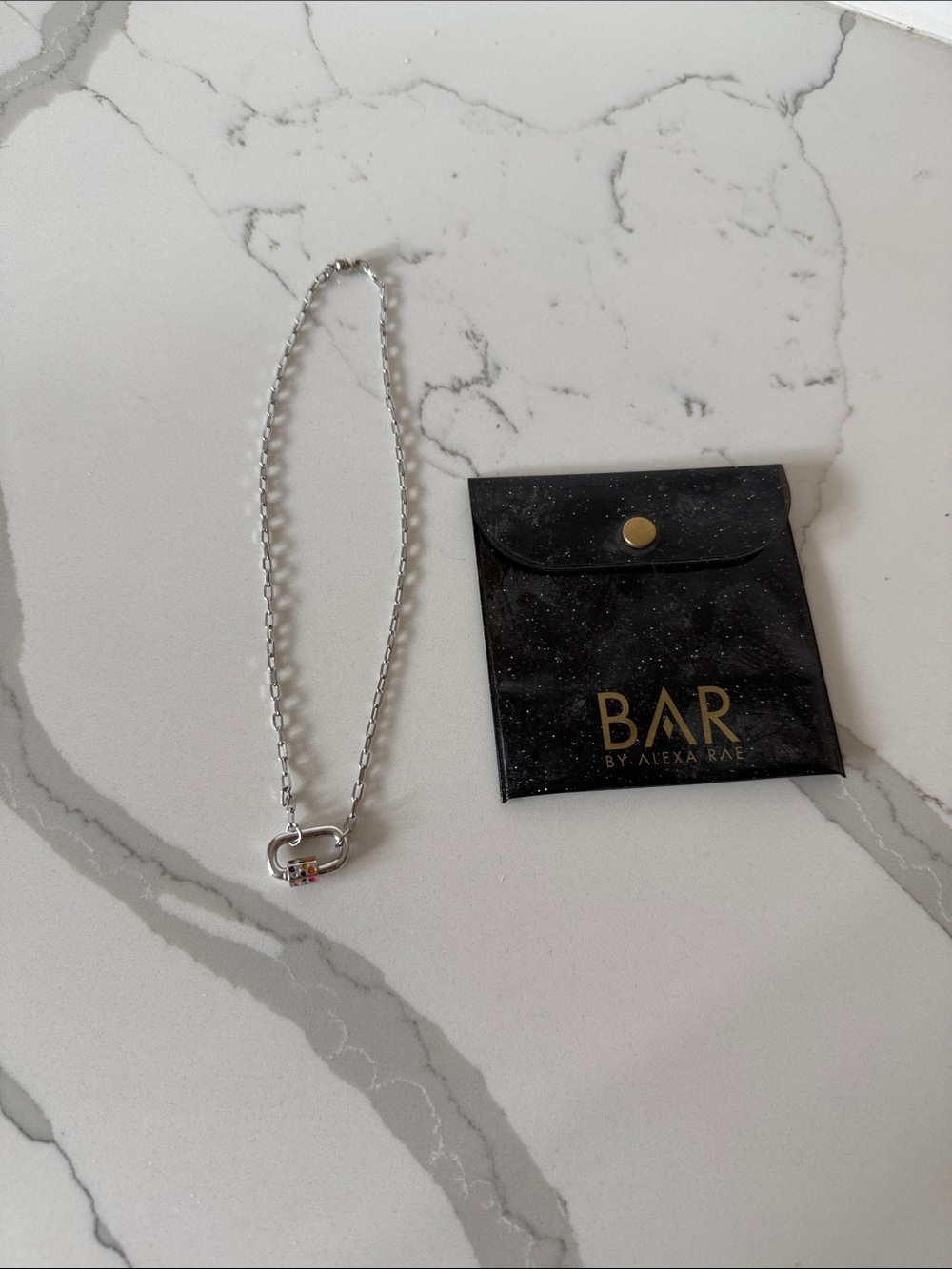 BAR by Alexa Rae Silver Link Lock Necklace